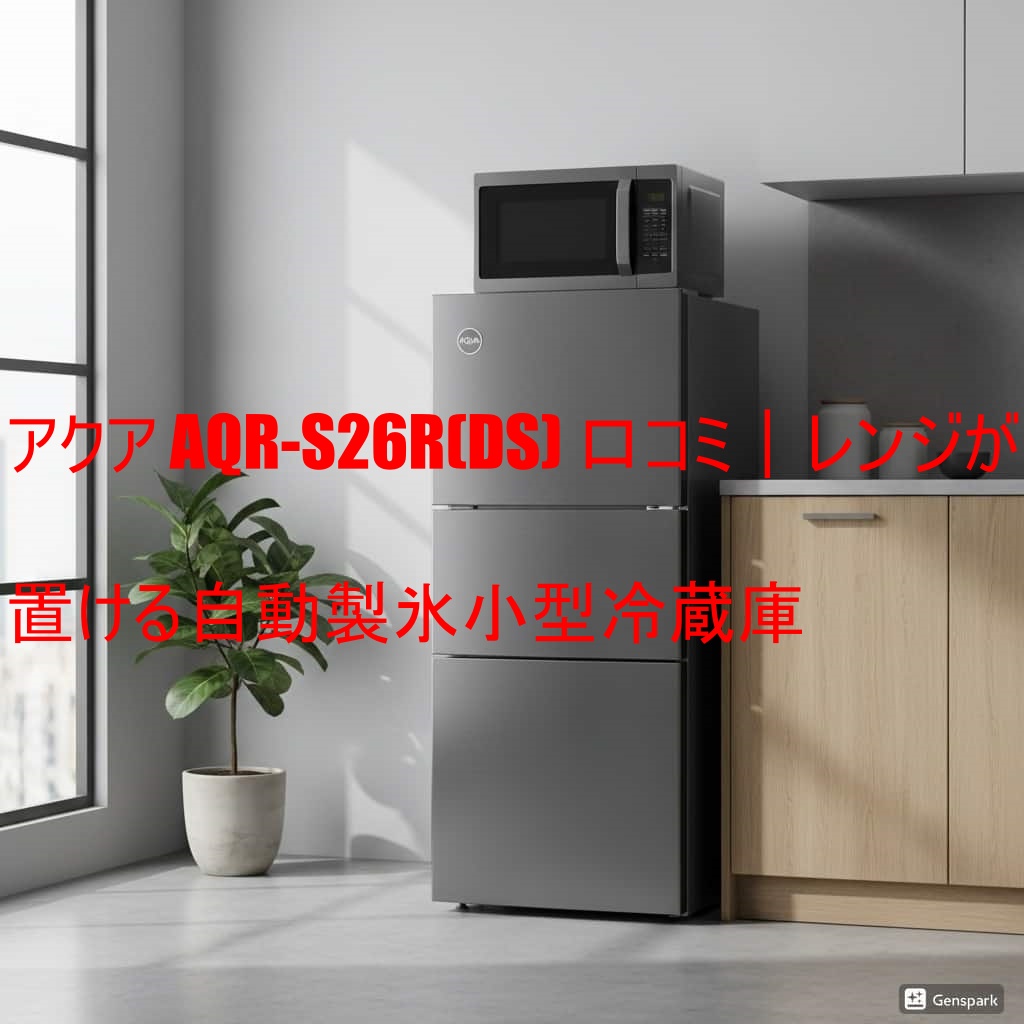 アクア AQR-S26R(DS) 口コミ｜レンジが置ける自動製氷小型冷蔵庫