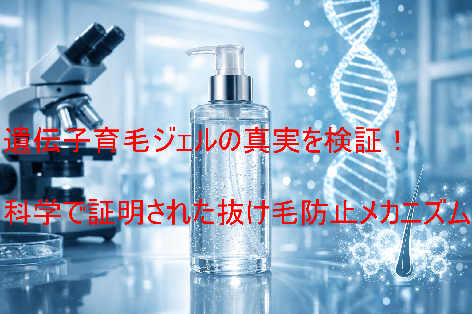 遺伝子育毛ジェルの真実を検証！科学で証明された抜け毛防止メカニズム