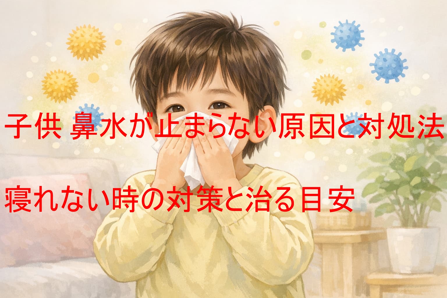 子供 鼻水が止まらない原因と対処法｜寝れない時の対策と治る目安