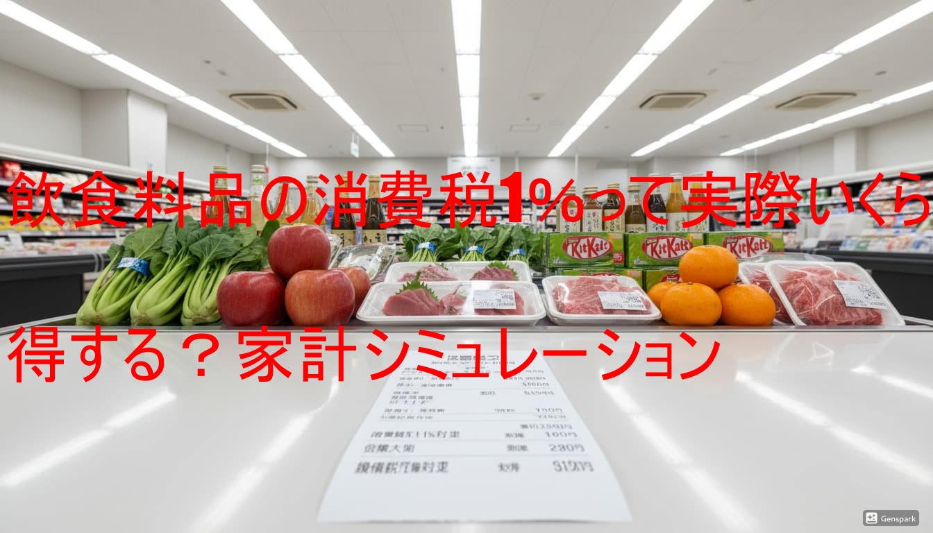 飲食料品の消費税1％って実際いくら得する？家計シミュレーション