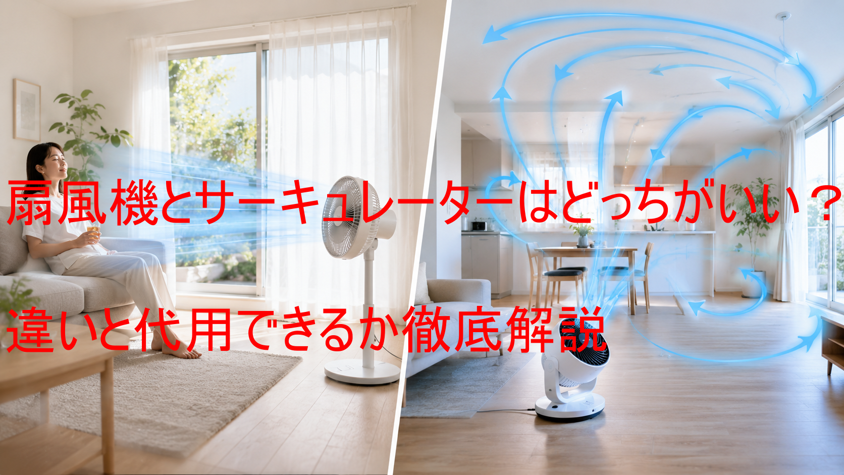 扇風機とサーキュレーターはどっちがいい？違いと代用できるか徹底解説