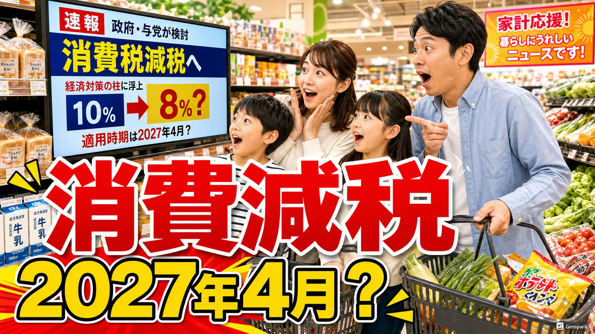 消費減税は2027年4月開始？税率1％案と実質ゼロ案を整理