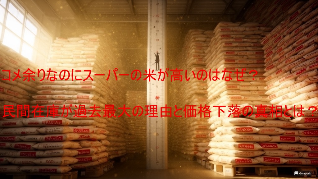 コメ余りなのにスーパーの米が高いのはなぜ？民間在庫が過去最大の理由と価格下落の真相とは？