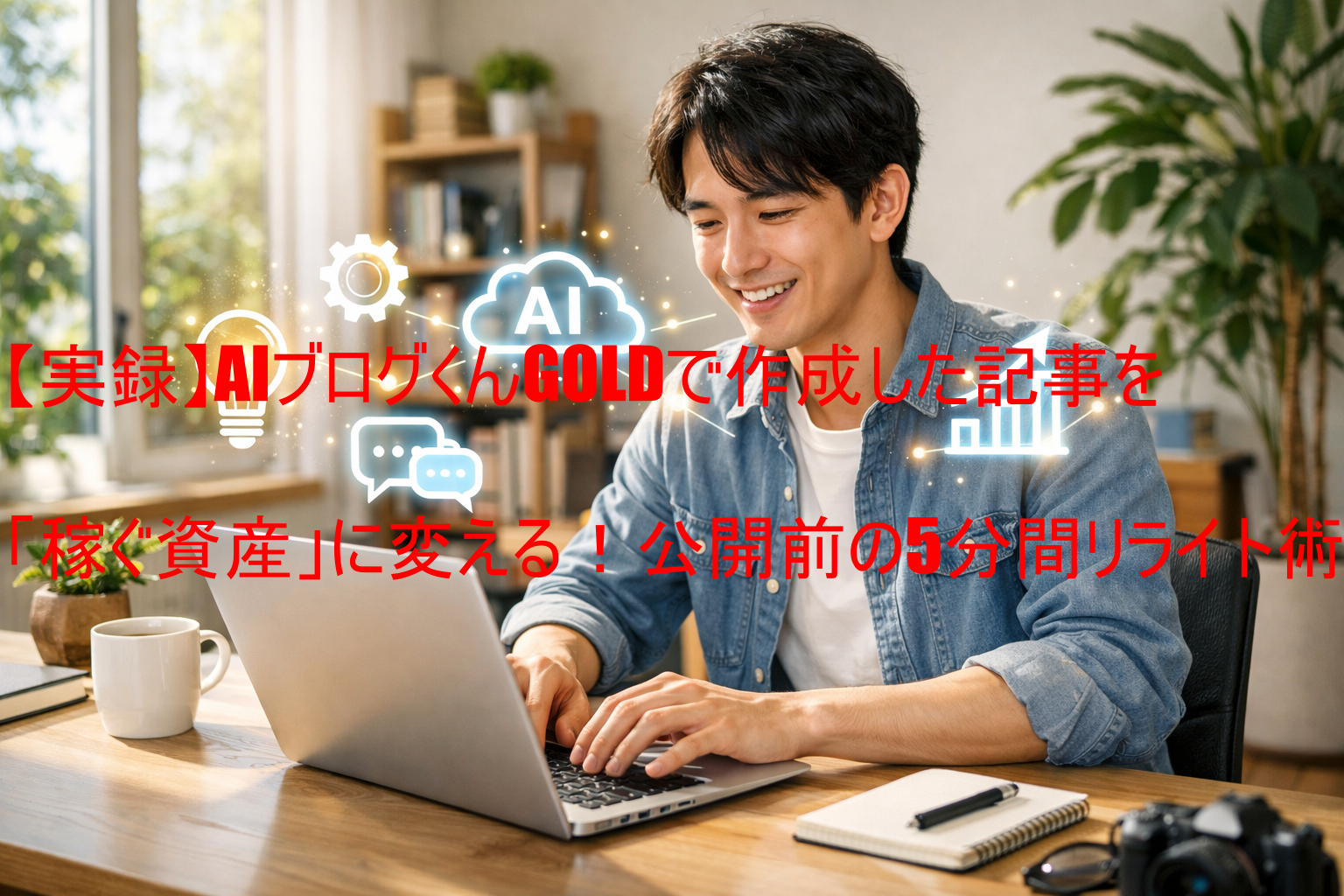 【実録】AIブログくんGOLDで作成した記事を「稼ぐ資産」に変える！公開前の5分間リライト術