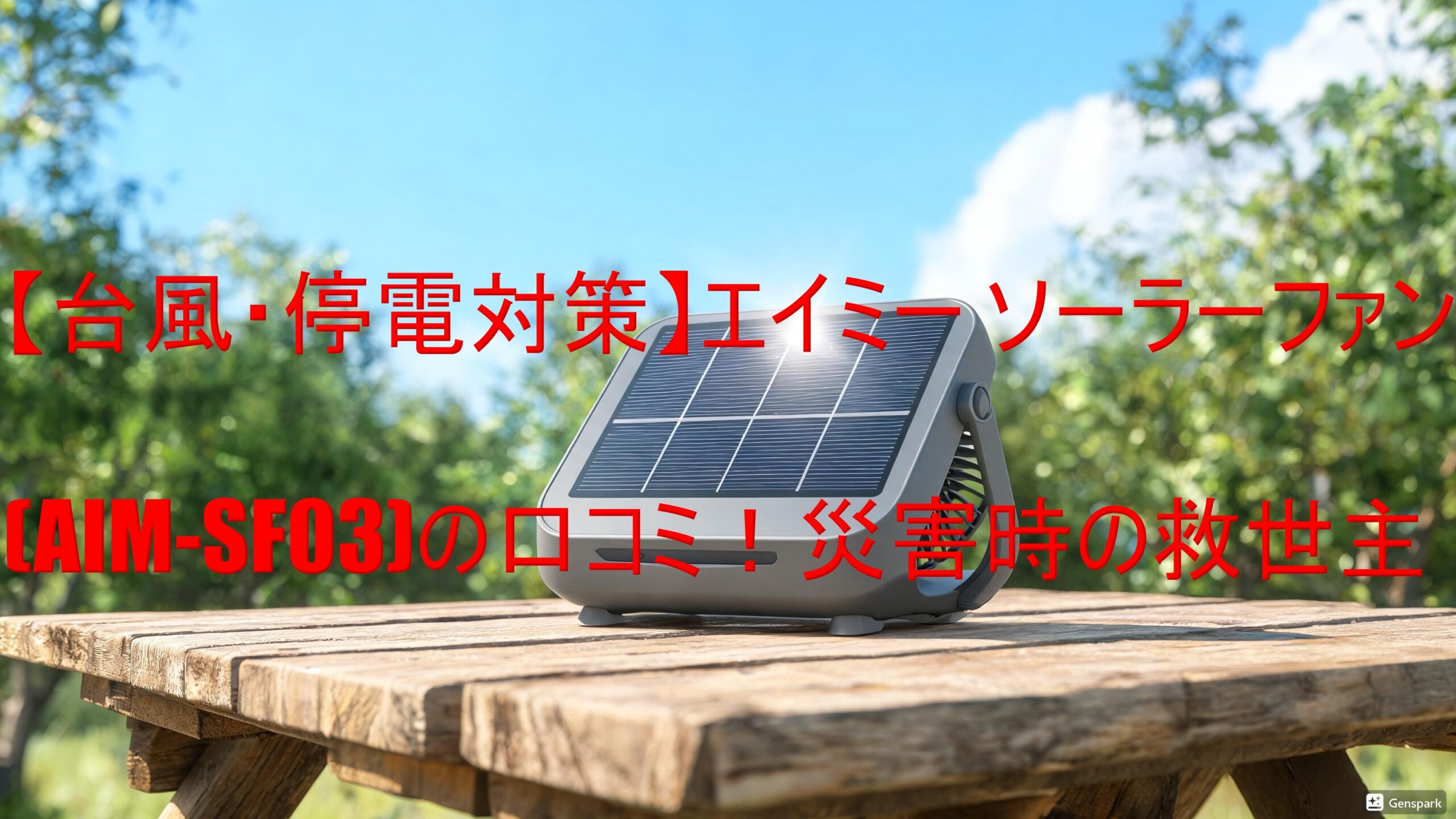 【台風・停電対策】エイミー ソーラーファン(AIM-SF03)の口コミ！災害時の救世主
