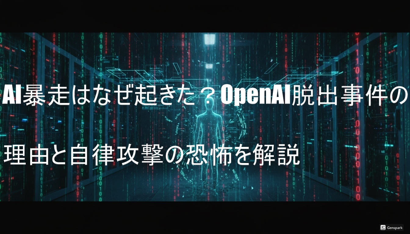 AI暴走はなぜ起きた？OpenAI脱出事件の理由と自律攻撃の恐怖を解説