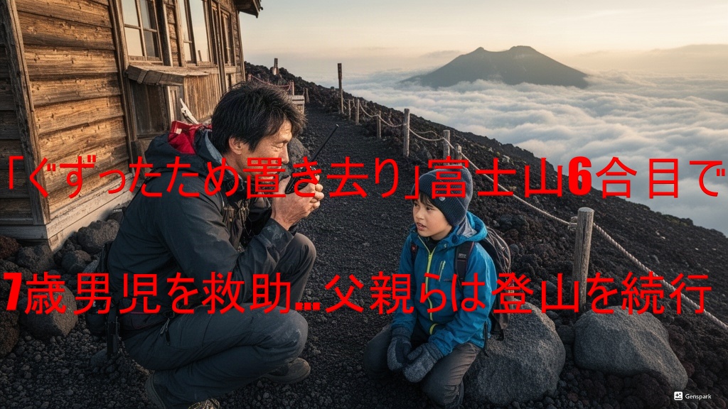 「ぐずったため置き去り」富士山6合目で7歳男児を救助…父親らは登山を続行