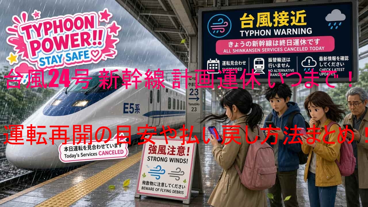 台風24号 新幹線 計画運休 いつまで！運転再開の目安や払い戻し方法まとめ！
