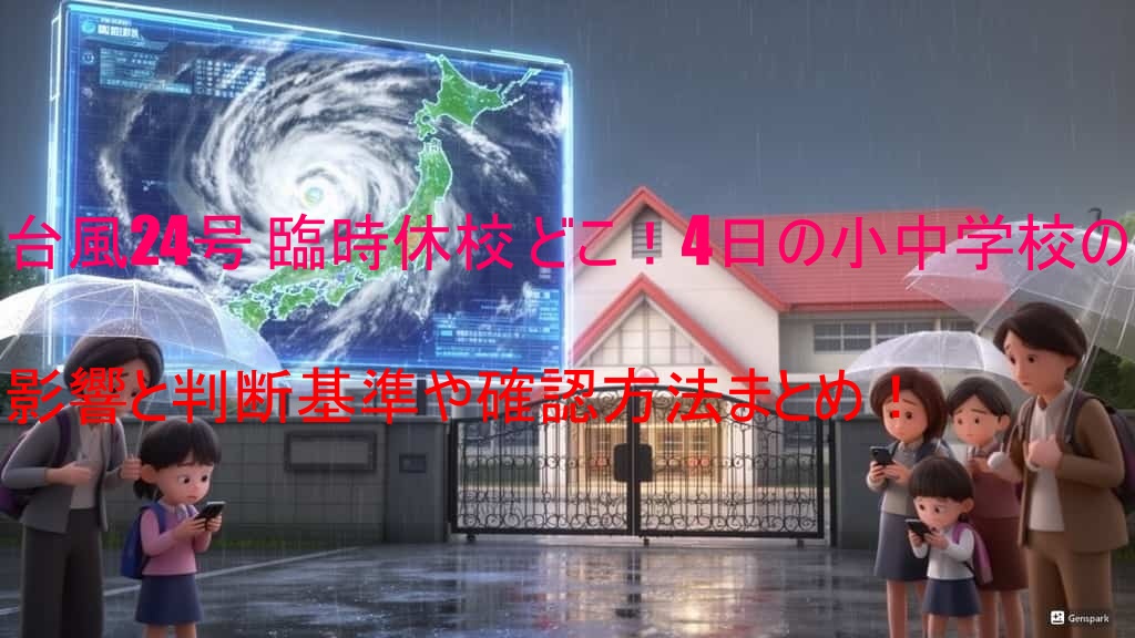台風24号 臨時休校 どこ！4日の小中学校の影響と判断基準や確認方法まとめ！