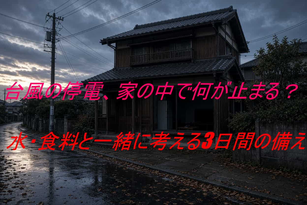 台風の停電、家の中で何が止まる？ 水・食料と一緒に考える3日間の備え
