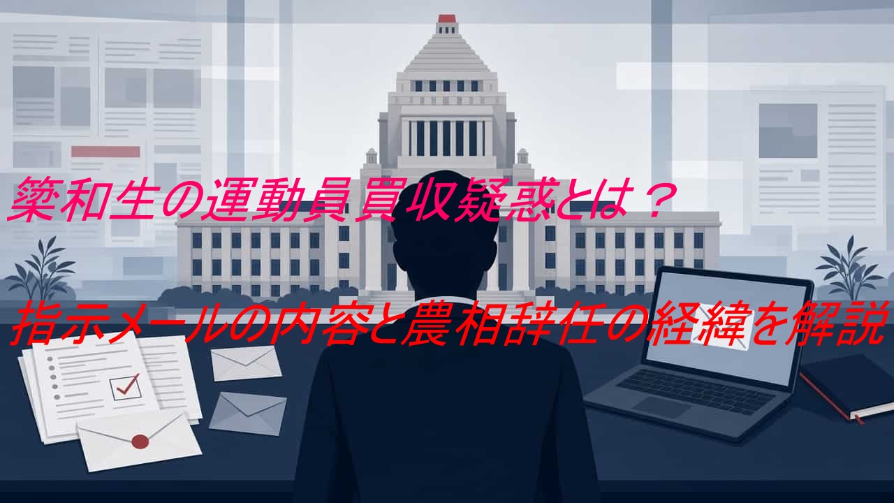 簗和生の運動員買収疑惑とは？指示メールの内容と農相辞任の経緯を解説